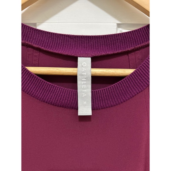 Athleta Tank Top Sleeveless Burgundy Ribbed Trim Casual‎ Athletic Blouse Womens - Picture 2 of 4
